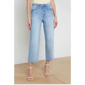 L'Agence June Ultra High Rise Crop Stovepipe Palisade Jeans 100% Cotton Denim 26